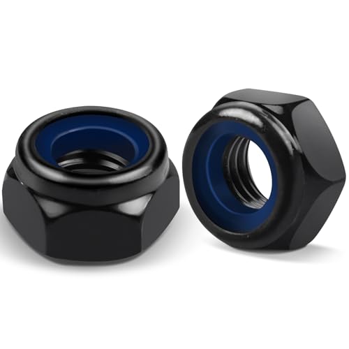 20 Stück Sechskantmuttern M8, Jeboler DIN 985 Mutter M8 Schwarz Sicherungsmuttern A2 V2A Selbstsichernde Muttern, Metrisch Gewinde Stoppmutter Sechskant Edelstahlmutter Kontermuttern