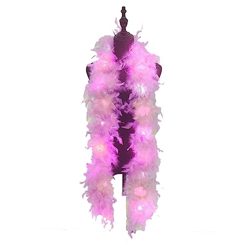 LED Federboa für Weihnachtsboa, 1.8M Federboa für Weihnachtsbaum Weihnachten Band Boa Streifen Federstola Feder Schal Karneval Fasching Stola...