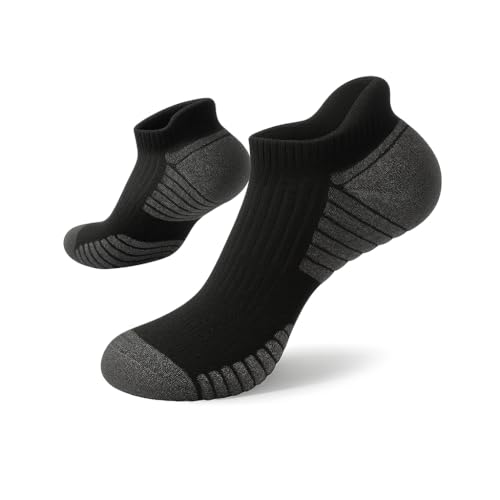 Athletic Ankle Socks for Men & Women, Low Cut Cushioned Running Tab, Breathable Anti-Blister Moisture-Wicking Sports Socks (6 Pairs) Women 6.5–12.5 / Men 5–11
