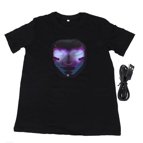 T-shirt LED activé par le son vêtement égaliseur brillant avec application pour fête Halloween