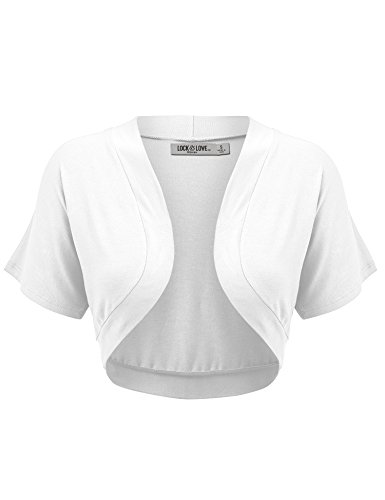 Image of Lock and Love Women's Versatile Open Front Lightweight Short Sleeve Bolero Shrug