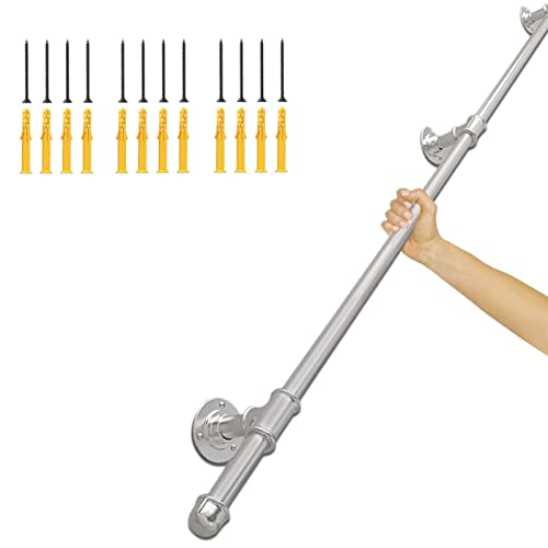 ZINIUKEJI Pasamanos de Plata para escaleras, barandillas de Hierro Forjado con Soportes de Pared, barandilla de Escalera para Interiores y Exteriores, barandilla de Barra de Agarre, niños Mayores Cover