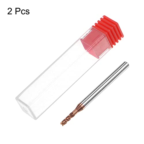 Image of HARFINGTON 2pcs Square Nose End Mill 4mm Shank 2.5mm x 10mm AlTiSin Coated Solid Carbide Long Reach Extended Neck 4 Flutes CNC Router Bit Milling Cutter for Stainless Steel Hardened Steel