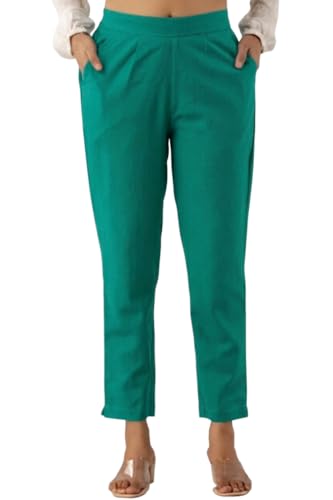 Image of Regular Fit Cotton Woman Trousers Pants Kurti Pant Casual Daily Formal Office Use