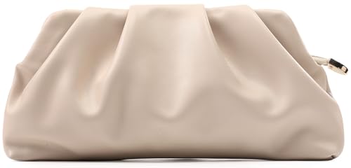 Image of Evening Bag for Women Ruched Clutch Purse Detachable Metal Chain Crossbody Bag