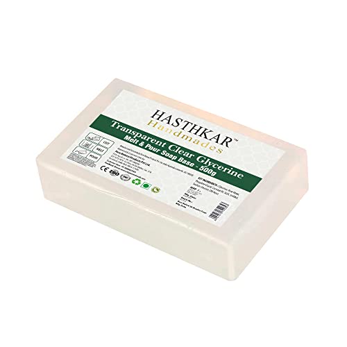 byPureNaturals Hasthkar Transparent Ultra Clear Glycerine Pour & Melt Soap Base 500 Grams | Paraben Free | 100% Pure Organic and Natural Glycerine Bath Soap | For Men and Women byPureNaturals Hasthkar Transparent Ultra Clear Glycerine Pour & Melt Soap Base 500 Grams | Paraben Free | 100% Pure Organic and Natural Glycerine Bath Soap | For Men and Women