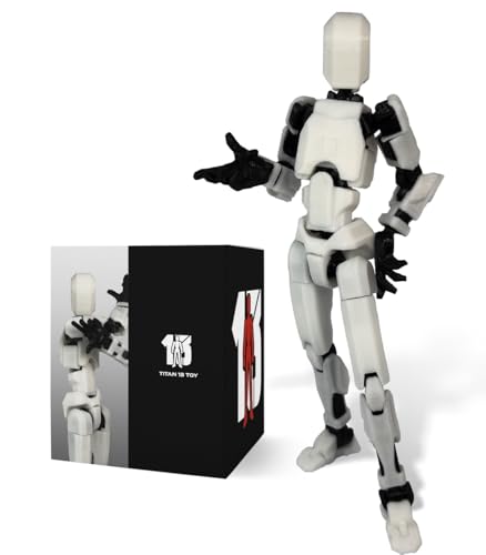 Image of ONNGEO Titan Dummy 13 Action Figure, 3D Printed Fully Articulated Robot Toy with Movable Joints, Poseable Collectible Figure for Kids & Adults, Desktop Decoration, Game Lovers Gift, (White)