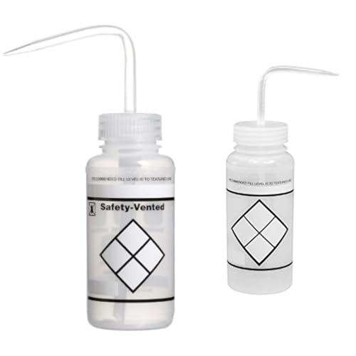 SP Bel-Art Set of 2 – Safety-Labeled Wide-Mouth Wash Bottles, 2-Color LYOB; 250ml (Pack of 3, F11643-0238) + 500ml (Pack of 6, F11646-0638), Polyethylene with Polypropylene Cap