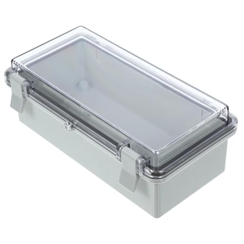 IMIKEYA 防水接?盒 軽量プラスチック製 屋外用耐候性電気ボックス 透明蓋付き配線収納ボックス ガーデンライト 街灯対応