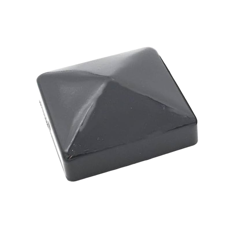 Metal Fence Post CAPS | Oxide Red/Galvanised Silver/Black | All Sizes 50mm 75mm 100mm Ball or Pyramid Available - Decorative (Anthracite Grey, 75x75mm Pyramid)
