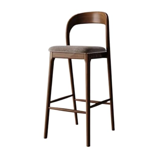 DFHS46JK Taburetes de Isla de Cocina Silla de Bar Madera marrón Oscuro for casa, Restaurante, balcón, Silla Alta con Respaldo para el Comedor