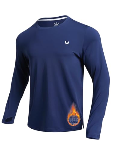 NORTHYARD Mens Athletic Thermal Shirts Fleece Lined Base Layer Long Sleeve Undershirts Crewneck Workout Running Lounge