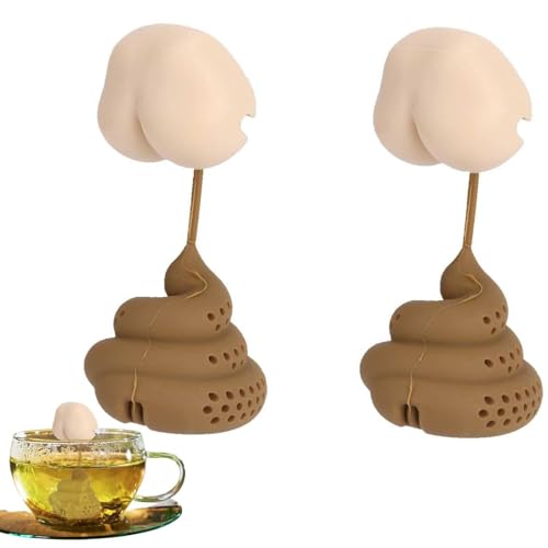 Infusore per Tè in Silicone Divertente Da 2 Pezzi, Colini per Il Tè Colino per Tisane, Filtro per Tè Sfuso in Silicone Infusore per Tè Creativo per Cacca