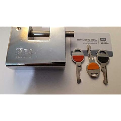 ISEO 809909I High Security Padlock 90mm with TOKOZ TECH300 Cylinder/with 3 Keys and ID Card Cover