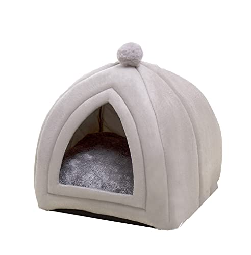 Cuccia antiscivolo per animali domestici, con cuscino a forma di igloo, pieghevole, per cani e gatti, morbida, per casa, per interni e gatti, taglia