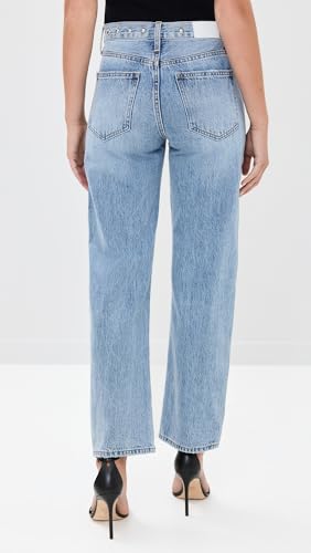 Image of PISTOLA - Lexi Mid Rise, Signature Bowed Straight Jeans - Light Denim Jeans