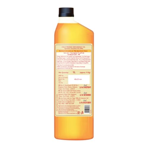 Image of Dabur Pure & Unrefined Cold Pressed Groundnut Oil | 1L (Pack of 2x1L ) | Naturally Cholesterol Free | 1L | Rich Aroma & Flavour of Authentic Groundnuts | Contains Natural Antioxidants | Finest Quality Groundnuts | Naturally Rich in Unsaturated Fats