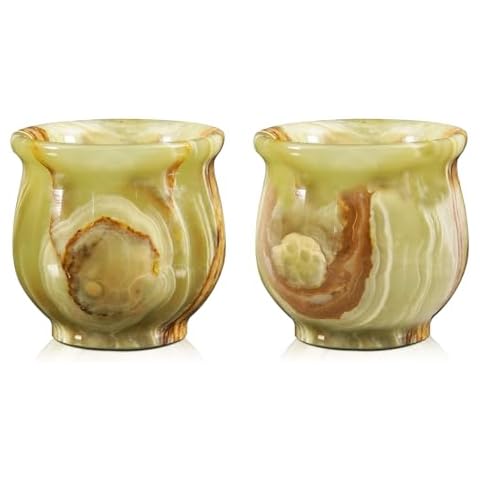 Radicaln Marble Shot Glasses Green Onyx 2" Inches Handmade Tequila Glasses For Bar Set - Small Whiskey Shot Glasses For Vodka - Small Drinking Glasses Set of 2 Cover