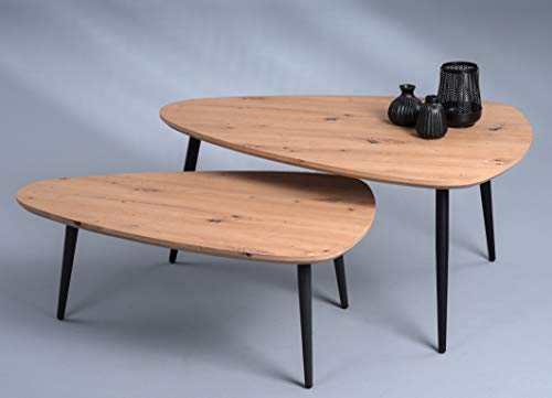 HomeTrends4You Luka Mesa de Centro o sofá, MDM, Roble Artisane, 100x46x70cm