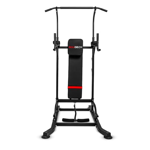 BOUDECH Station de Remise en Forme Multifonction Power Tower Chin-up Dip Station Barre réglable Banc de tractions, Flex Abdominal. – Image 3