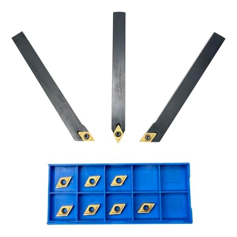 3pcs 3/8"/10mm Indexable Carbide Lathe Turning Tool Holder Set SDNCN1010H07 + SDJCL1010H07 + SDJCR1010H07 with 10pcs DCMT070204/DCMT21.51 Carbide Turning Insert(3/8" 10mm turning holders+DCMT inserts) Cover