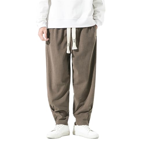 GUOYUXIAO Men's Pants Autumn Winter Casual Pants Drawstring Loose Thin Trouser