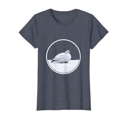 Glacier National Park Winter Ptarmigan Design T-Shirt, Women, Heather Blue, X-Small