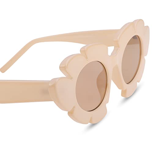 Trendy Cat Eye Flowers Sunglasses for Women Men Retro Fashion Nude Chunky Shades4