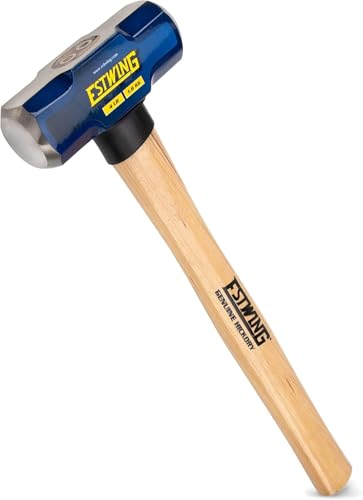 Estwing 4-Pound Hard Face Sledge Hammer - 16-Inch Hickory Handle, Ergonomic Grip, Durable Construction for Demolition & Stake Driving