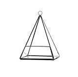 WGV Geometric Planter Terrarium, Width 5.5', Height 7.5', Clear Glass Black Frame DIY Succulent air Plant Miniature Fairy Garden Windowsill Tabletop Decor, Pyramid 1 Piece