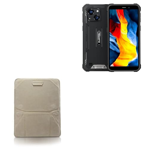BoxWave Case Compatible with Oukitel WP32 - Velvet Pouch Stand, Velour Slip Sleeve Built-in Foldable Kickstand - Tan