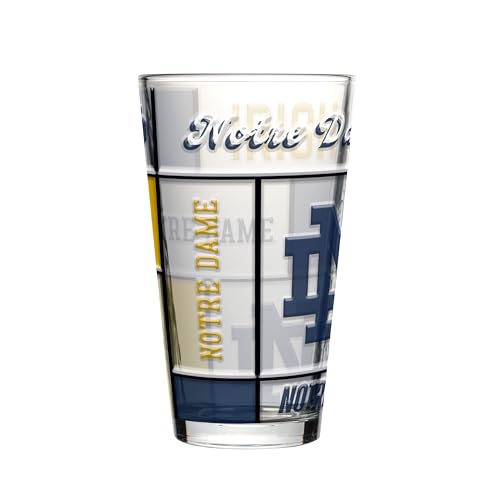 Image of Logo Brands NCAA oz Stained Glass Pint Glass - 3D Embossed Logo & Bold Team Colors - Durable Sports Fan Beer Glass for Home, Bar & Tailgates