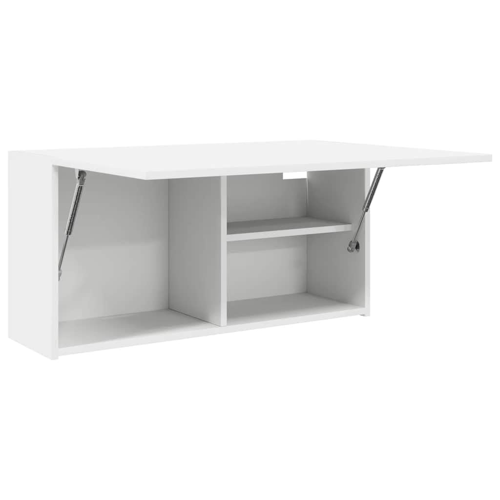 Floating Wall Cabinet, Modern Wood-Grain Wall-Mounted Storage Unit, Hanging Shelf Cabinet for Bathroom, Kitchen and Living Room (80 x 25 x 40 cm)