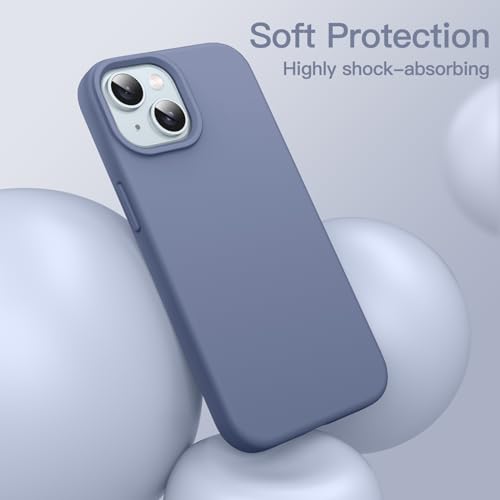 Image of JETech Silicone Cover Case for iPhone 15 6.1-Inch, Silky-Soft Touch Full-Body Protective Phone Case, Shockproof Cover (Winter Blue)