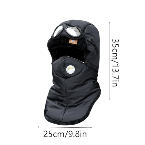 Bonnet d'hiver imperméable avec lunettes intégrées pour le cyclisme et le ski