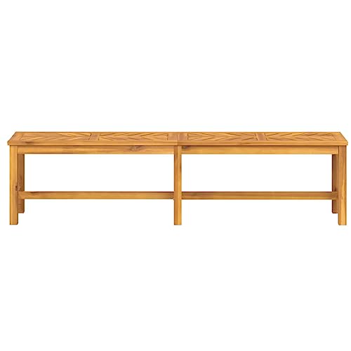 Banco de jardín de 180 cm en madera maciza de acacia con respaldo 4