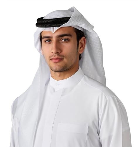 MCJC Traditional Keffiyeh Arab Headscarf, Muslim Turban Headwear, Saudi Dubai Style