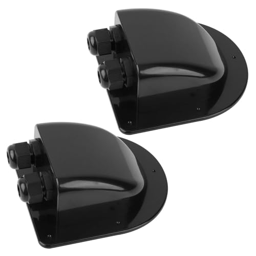 QCG Waterproof ABS Solar Cable Entry Gland, Black Solar Double Cable Entry Gland Housing for All Cable Types 2mm² to 6mm² for Solar Panels of RV, Campervan, Boat, and Roof (2 Pcs)