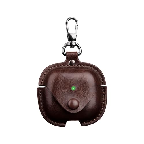 Étui en cuir pour AirPods 4 évitez les rayures avec cette coque antichoc café