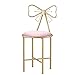FATIVO Chaise Coiffeuse Chambre Velours, Tabouret Coiffeuse Rose et Doré en Fer et Velours 40x40x85cm Chaise de Chambre Design Idéal pour Salon Spa Café Pub Cuisine - Rose