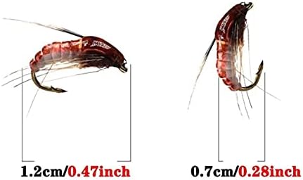 Coherny Realistic Nymph Scud Fly for Trout Fishing Artificial Insect Bait Lure Simulated Scud Worm Fishing Lure 6Pcs/Set 12 (K 6PCS) — view 3