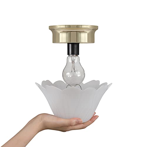 Image of Aspen Creative 28003-15-2, Clip-on Tulip Shade in White Finish, 8 inch Diameter x 4 inch Height, 2 Pack