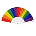 Rainbow składane wentylatory | Kolorowe Rainbow Pride Handheld Fan Party Decor,Ręczne składane wentylatory tęczowe dla kobiet i mężczyzn Generic