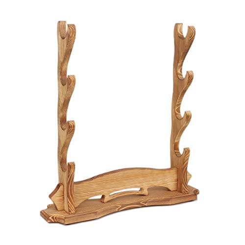 BiJun Schwert Katana Ständer, Katana Halter Samurai Schwert Ständer Schwert Wandhalterung Schwert Halter Display für Katana Wakizashi Tanto Unterstützung alle Schwerter Cover