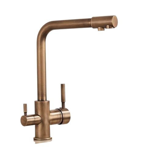 Robinet de cuisine 3 voies anti-encombrement, mitigeur laiton eau filtrée et pure