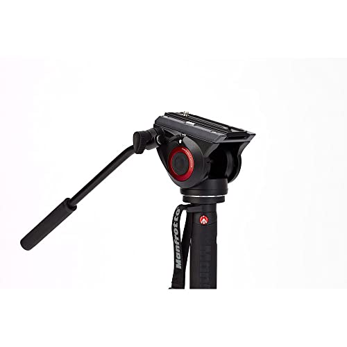 Manfrotto Video Monopod XPRO+, Camera and Video Support Rod with Video Head, 4-Section in Aluminum with Fluid Base, Photography Accessories for Content Creation, Video, Vlogging