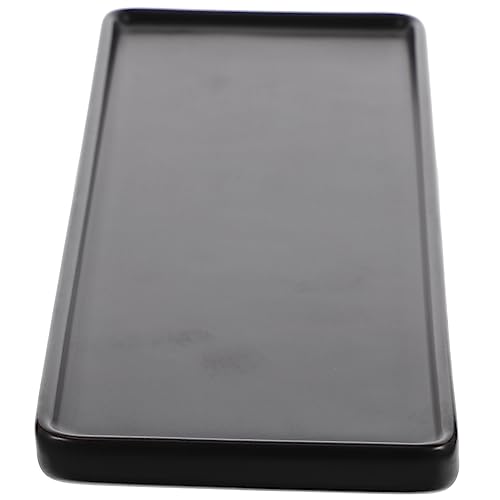 DECHOUS Plateau Rectangulaire Surface Lisse en Céramique Noire pour Rangement Bijoux et Cosmétiques Stable, pour Salle de Bain ou Réservoir de Toilette
