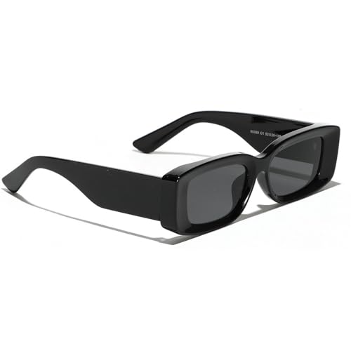 Retro Rectangle Sunglasses for Women Men Trendy UV Protection Thick Frame Sun Glasses Shades3