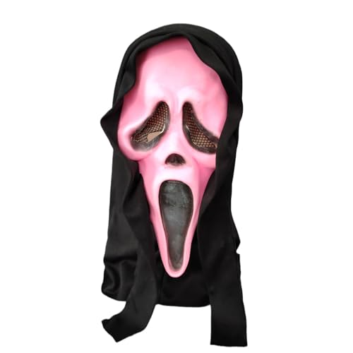 HTGWCG Halloween Horror Scream Mask, Scream Ghostface Mask, Realistic Adult Latex Scary Costume, Scary Skull Halloween Costume for Cosplay Party Decorations