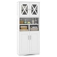 COSTWAY badkamerkast, hoge kast met verstelbare planken, lade, badkamerkast, hoge opbergkast voor de badkamer COSTWAY badkamerkast, hoge kast met verstelbare planken, lade, badkamerkast, hoge opbergkast voor de badkamer